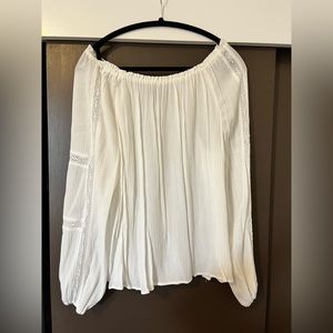 Off the shoulder white shirt